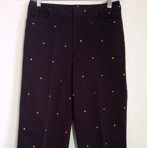 Rafaella multi color polka dot high rise straight leg cropped pants women size 8